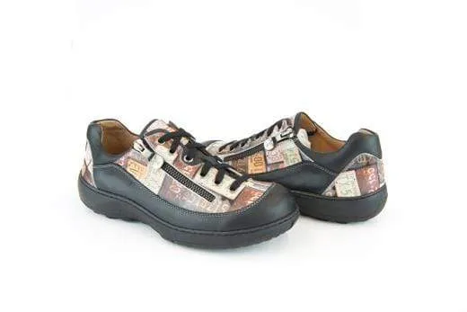 Portofino Women's Pattern Lace & Zip Sneakers- License Plates